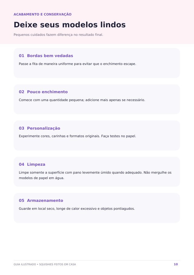 Página de acabamento e conservação